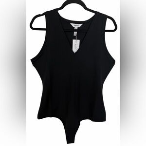 NWT Spanx Suit Yourself V-Neck Tank Bodysuit In Classic Black 20276R XL